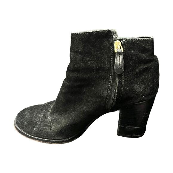 Tory Burch Junction Boots •9.5• Black Nubuck Leather Suede Ankle Bootie Heels - Picture 8 of 12